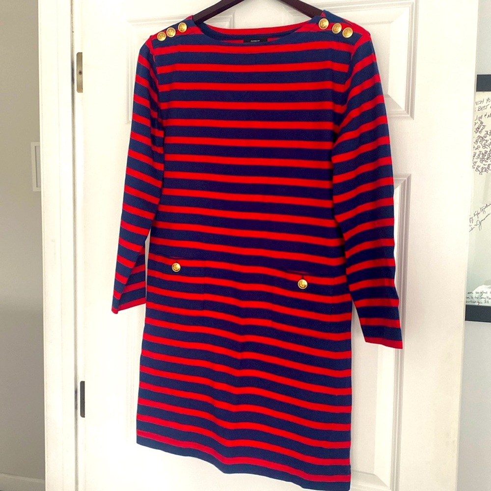 New with tags! ⭐️ J.Crew Red & Navy Striped Dress